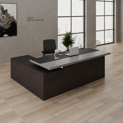 Slate Silver Stone Executive Desk