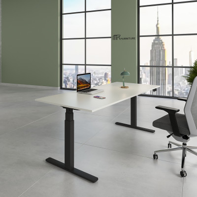 White Ace Series Height Adjustable Desk