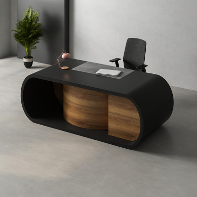 Black Alpha Straight Desk