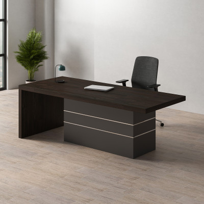 Black Brown Rey Straight Desk