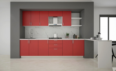 Red Fury Kitchen Cabinets