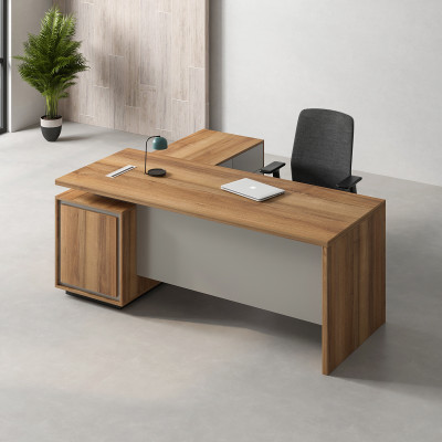 Natural Pacific Walnut Deneb Executive Desk