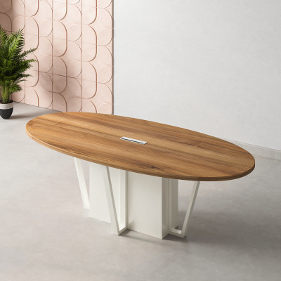 Natural Pacific Walnut Zoei Meeting Table